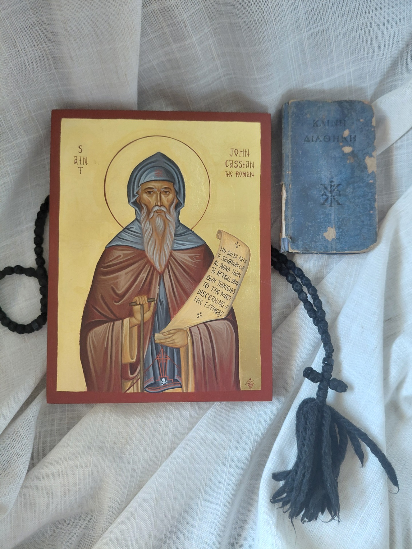 handmade orthodox icon Saint John Cassian the Roman
